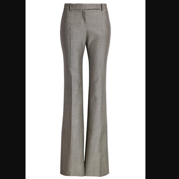 Alexander McQueen Tailored Narrow Wool Mohair Bootcut Gray Trouser Size 36 - Picture 1 of 9
